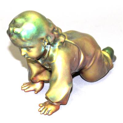 ZSOLNAY- Figur "Krabbelndes Baby" - Arte, antiquariato e gioielli