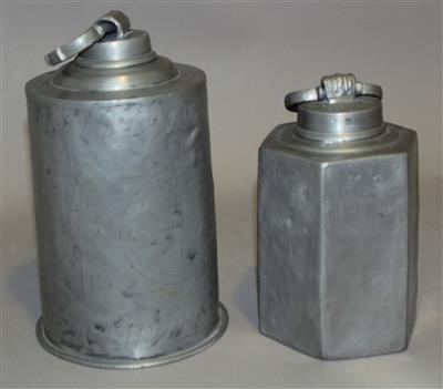 2 Schraubflaschen aus Zinn - Arte, antiquariato e gioielli