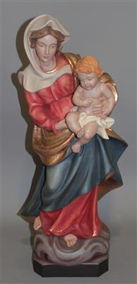 Holzfigur "Madonna mit Kind" - Arte, antiquariato e gioielli