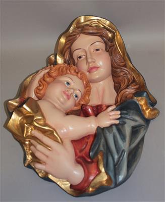 Holzrelief "Madonna mit Kind" - Arte, antiquariato e gioielli