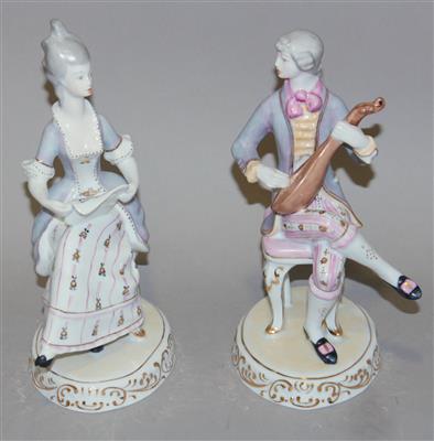 Porzellanfigurenpaar, "Beim Musizieren" - Antiques, art and jewellery