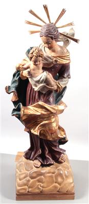 Holzfigur "Madonna mit Kind" - Arte, antiquariato e gioielli