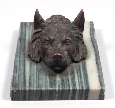 Bronzeskulptur "Wolfskopf" - Kunst, Antiquitäten und Schmuck