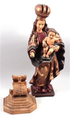 Holzfigur "Madonna mit Kind" - Arte, antiquariato e gioielli