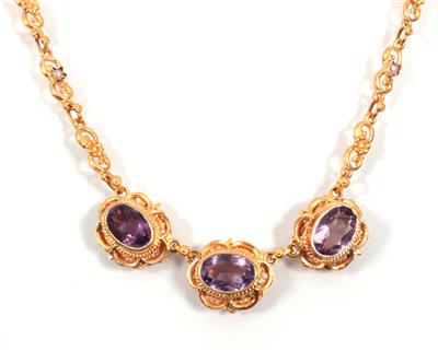 Amethyst- Kulturperlencollier - Antiques, art and jewellery