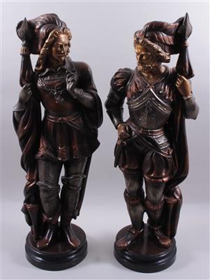 2 Keramikfiguren "Landsknechte" - Umění, starožitnosti, šperky