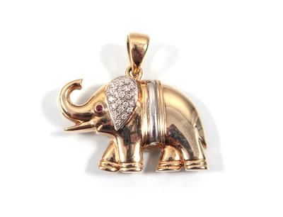 Brillantanhänger "Glückselefant" - Arte, antiquariato e gioielli