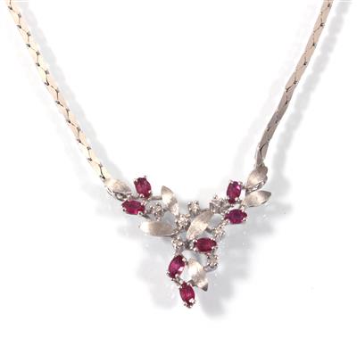 Rubin- Diamantcollier - Umění, starožitnosti, šperky