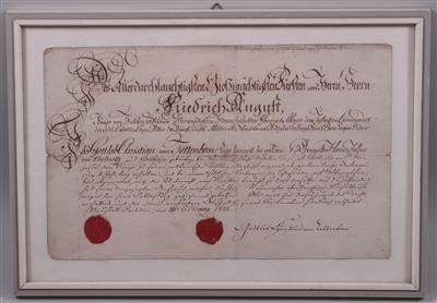 Autograph, Militärabschied für Hans Julius v. Carlowitz - Kunst, Antiquitäten und Schmuck