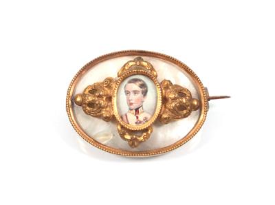 Ovale Brosche "Kaiser Franz Joseph" - Antiques, art and jewellery