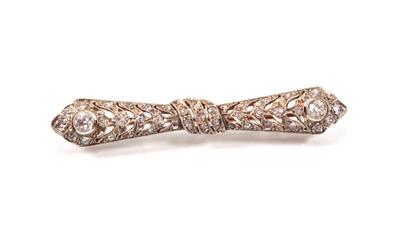 Altschliffbrillant- -diamantbrosche zus. ca. 0,50 ct - Arte, antiquariato e gioielli