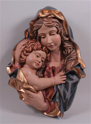 Holzrelief "Madonna mit Kind" - Arte, antiquariato e gioielli