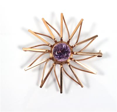 Amethystbrosche - Art, antiques and jewellery