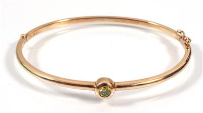 Brillantarmreif, grün, künstlich farbverändert, 0,23 ct - Kunst, Antiquitäten und Schmuck