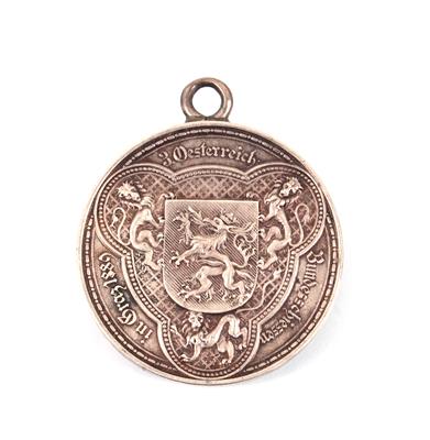 Schützenmedaille "Bundesschießen in Graz, 1889" - Kunst, Antiquitäten und Schmuck