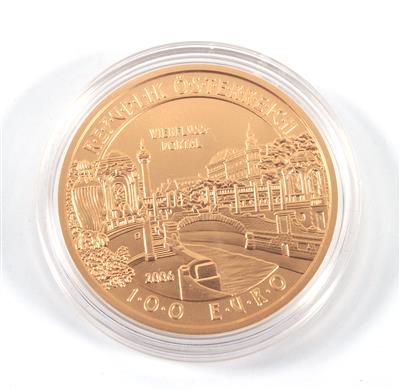 Goldmünze, Münze Österreich, "Wienflussportal", Euro 100,- - Kunst, Antiquitäten und Schmuck