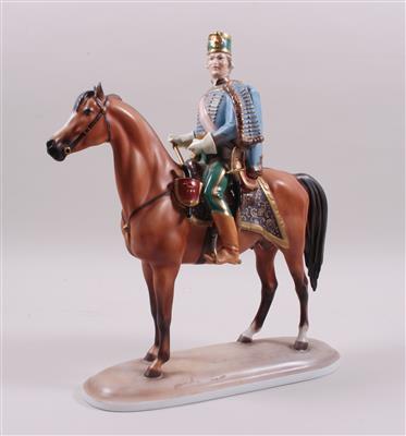 HEREND Porzellanfigur "Graf Andreas Hadik zu Pferd" - Art, antiques and jewellery