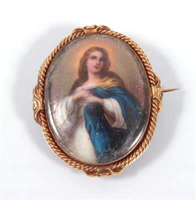 Ovale Brosche "Madonna" - Arte, antiquariato e gioielli