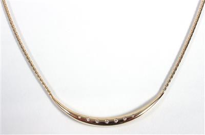 Brillantcollier zus. ca. 0,15 ct - Kunst, Antiquitäten und Schmuck