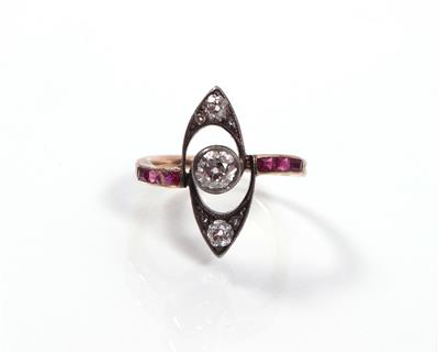 Altschliffdiamantdamenring zus. ca.0,40 ct - Art, antiques and jewellery