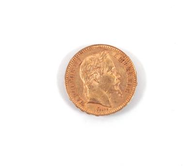 Goldmünze 20 Francs, Frankreich 1861 - Umění, starožitnosti a šperky