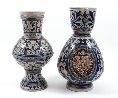 Historismus Henkelkrug und Vase - Umění, starožitnosti a šperky