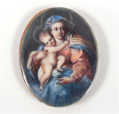 Miniaturmalerei "Madonna mit Kind - Art, antiques and jewellery