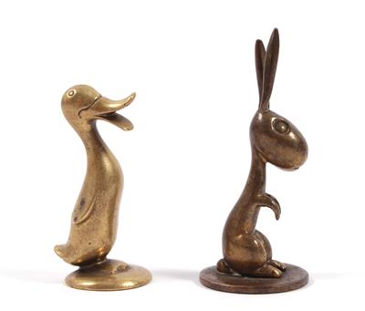 2 HAGENAUER Tierfiguren "Ente und Hase" - Art, antiques and jewellery