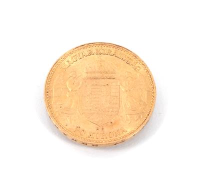 Goldmünze 20 Korona, Ungarn 1893 - Umění, starožitnosti a šperky