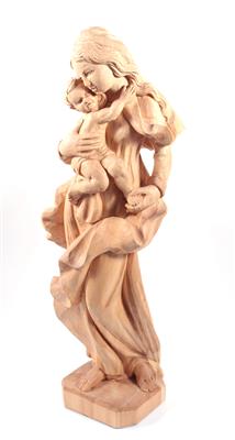 Holzfigur "Madonna mit Kind" - Art, antiques and jewellery