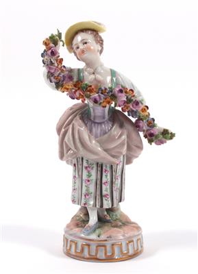 Porzellanfigur "Mädchen mit Blumengirlande" - Arte, antiquariato e gioielli