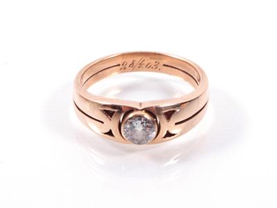 Altschliffbrillantsolitärring ca. 0,60 ct - Art, antiques and jewellery