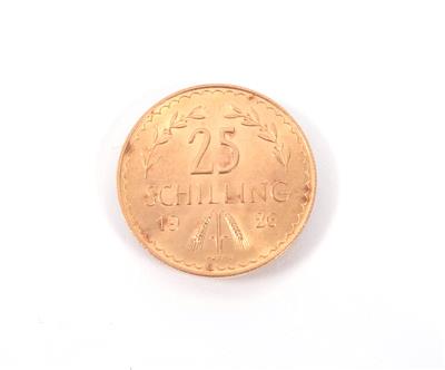 Goldmünze 25,- Schilling, 1926 - Umění, starožitnosti a šperky
