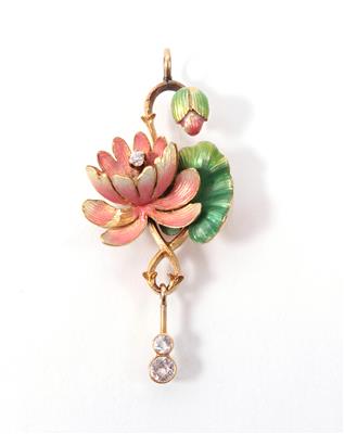 Jugendstilanhänger "Wasserlilie" - Art, antiques and jewellery