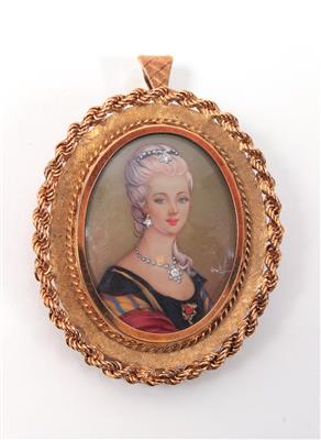 Miniaturportraitanhänger (Brosche) - Umění, starožitnosti a šperky