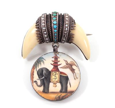 Brosche "Elefant" - Art, antiques and jewellery