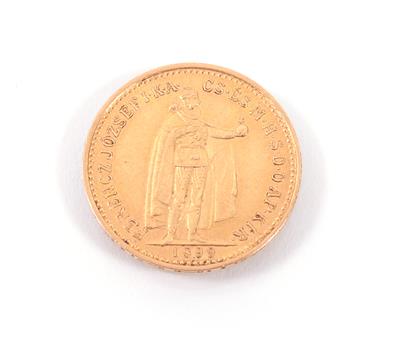 Goldmünze 10 Korona, 1899 - Umění, starožitnosti a šperky