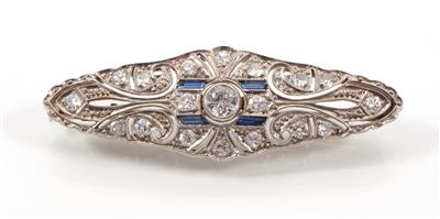 Brillant- Diamantbrosche zus. ca. 0,80 ct - Umění, starožitnosti, šperky
