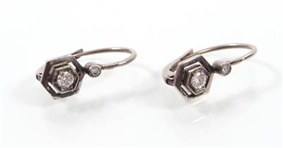 Brillant- Diamantohrringe zus. 0,20 ct - Antiques, art and jewellery