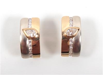 Brillant- Diamantohrsteckclips zus. ca. 1,20 ct - Umění, starožitnosti, šperky