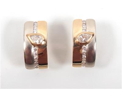 Brillant- Diamantohrsteckclips zus. ca. 1,20 ct - Arte, antiquariato e gioielli