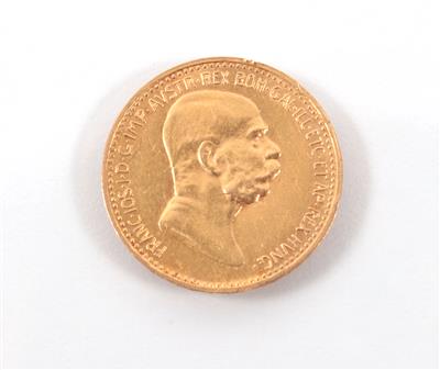 Goldmünze 10 Kronen, Österreich 1909 - Umění, starožitnosti, šperky