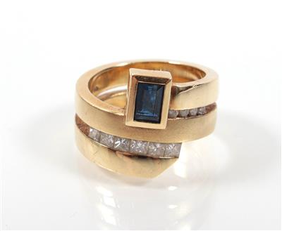 Saphir- Diamantdamenring - Kunst, Antiquitäten und Schmuck