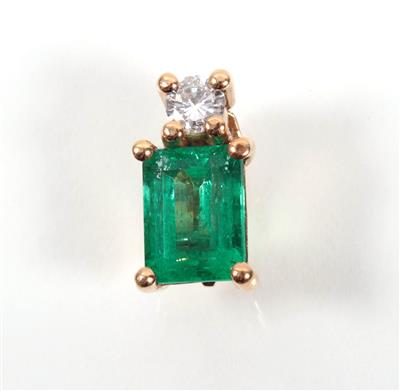 Smaragd- Brillantanhänger - Umění, starožitnosti, šperky