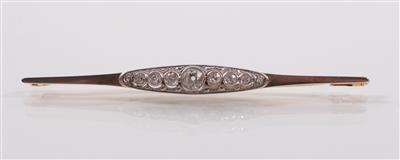 Altschliffbrillant- diamantbrosche zus. ca. 0,45 ct - Umění, starožitnosti, šperky