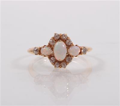 Englischer Opal- Diamantdamenring - Arte, antiquariato e gioielli