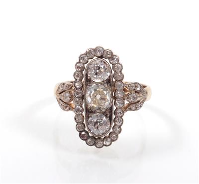 Altschliffbrillant- diamantdamenring zus. ca. 1,70 ct - Arte, antiquariato e gioielli