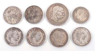 8 Silbermünzen, ÖsterreichUngarn - Umění, starožitnosti, šperky