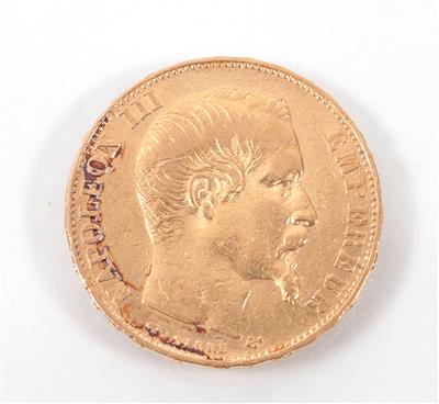 Goldmünze 20,- Francs, Frankreich 1857(A) - Arte, antiquariato e gioielli