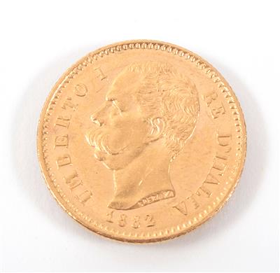 Goldmünze 20 Lire, Italien 1882 - Kunst, Antiquitäten und Schmuck